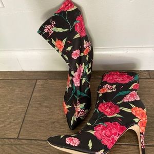 - Aldo black floral booties